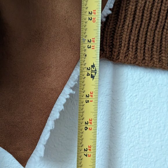 Outback Trading Co. Suede and Knit Sherpa Sweater Jacket - Picture 5 of 5